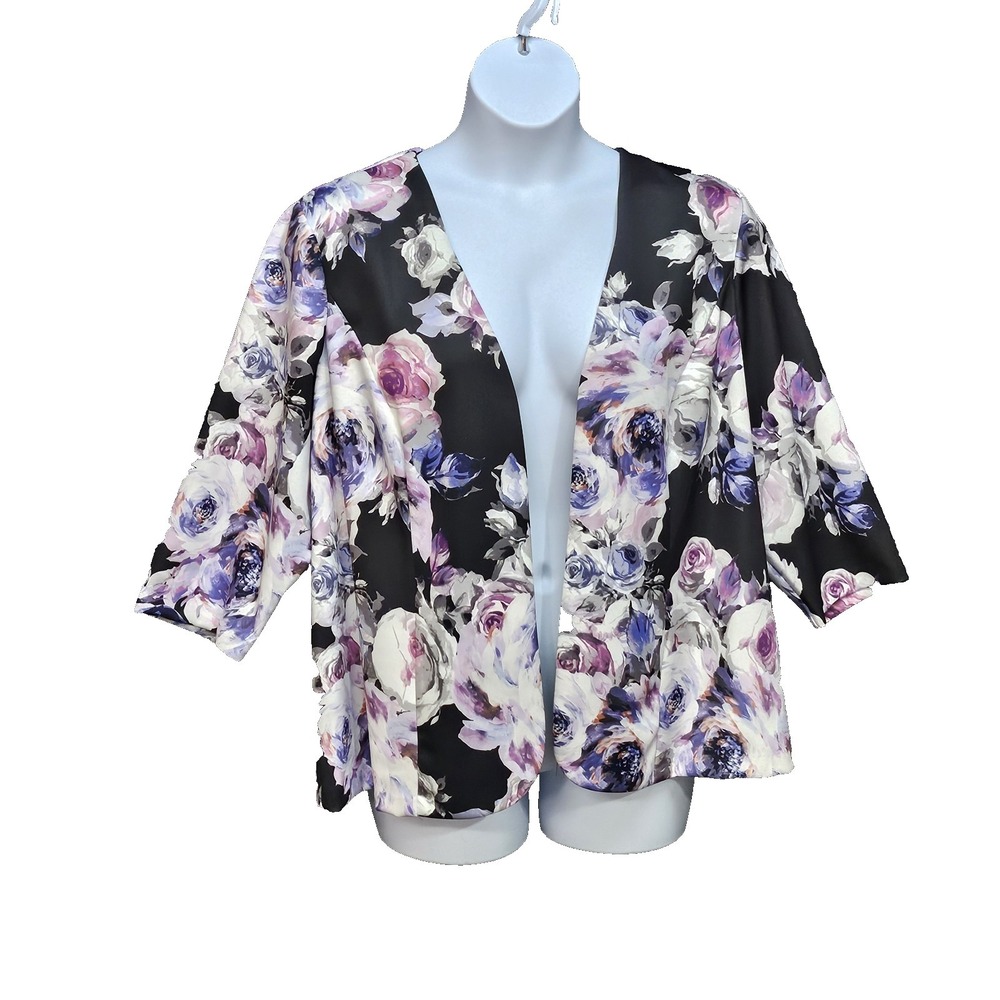 Alex Evenings Open Front Blazer Womens 2X Floral Jacket Formal Cocktail‎ Wedding